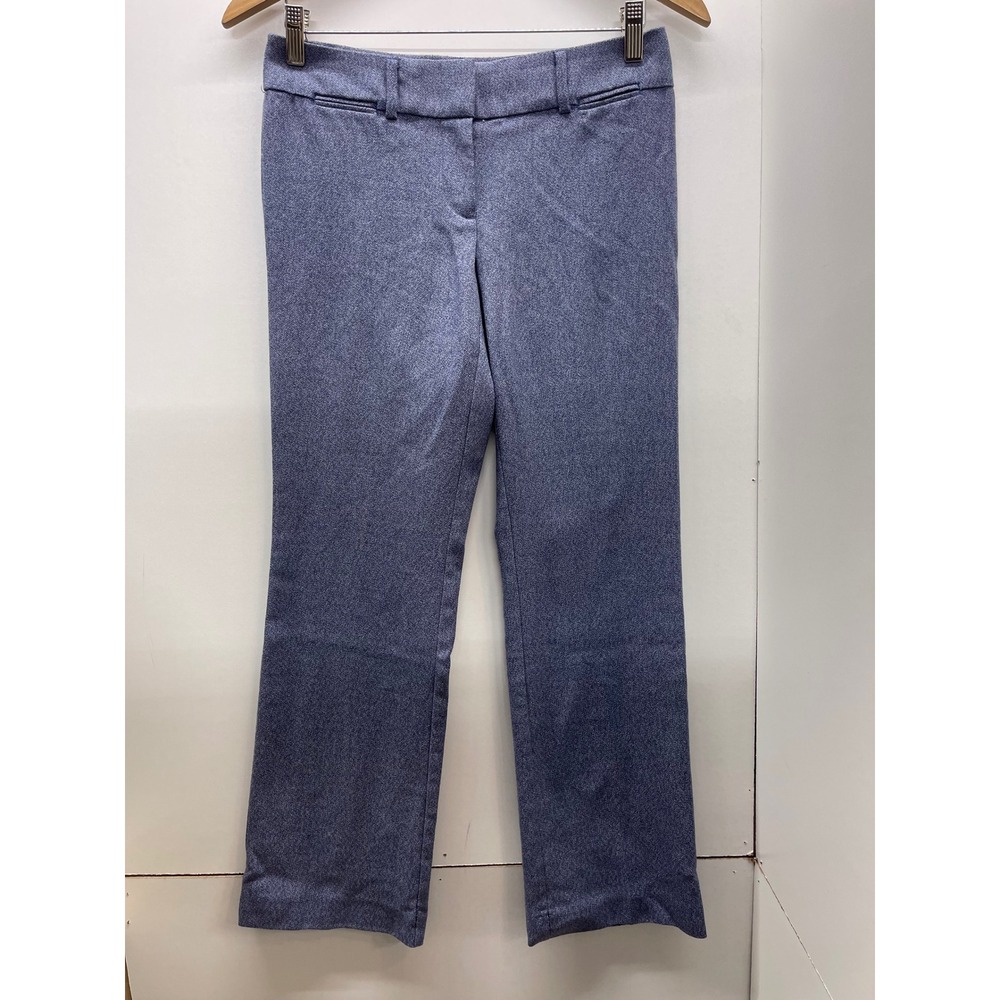 LOFT Petites Marisa Trouser Blue Textured Straight Leg Dress Pants 0P